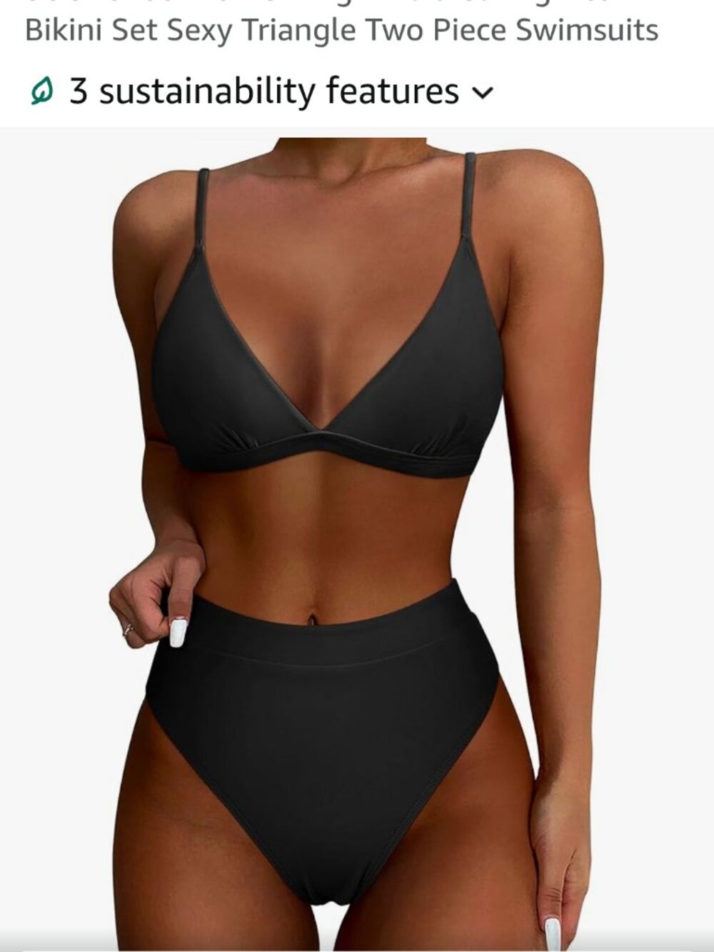 Suukess Women High Waisted High Cut Bikini Two Piece Swimsuit